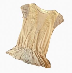 Vintage 90s/Y2K DKNY Peplum Lace Trim Blouse